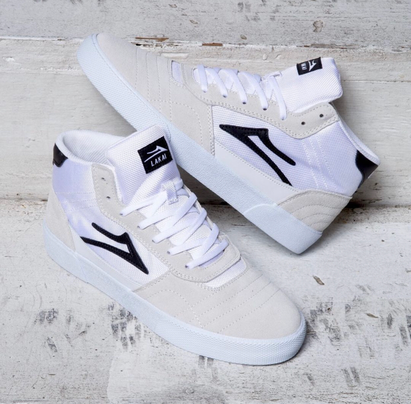 LAKAI CAMBRIDGE MID - WHITE/BLACK SUEDE | Foreverfly Skate