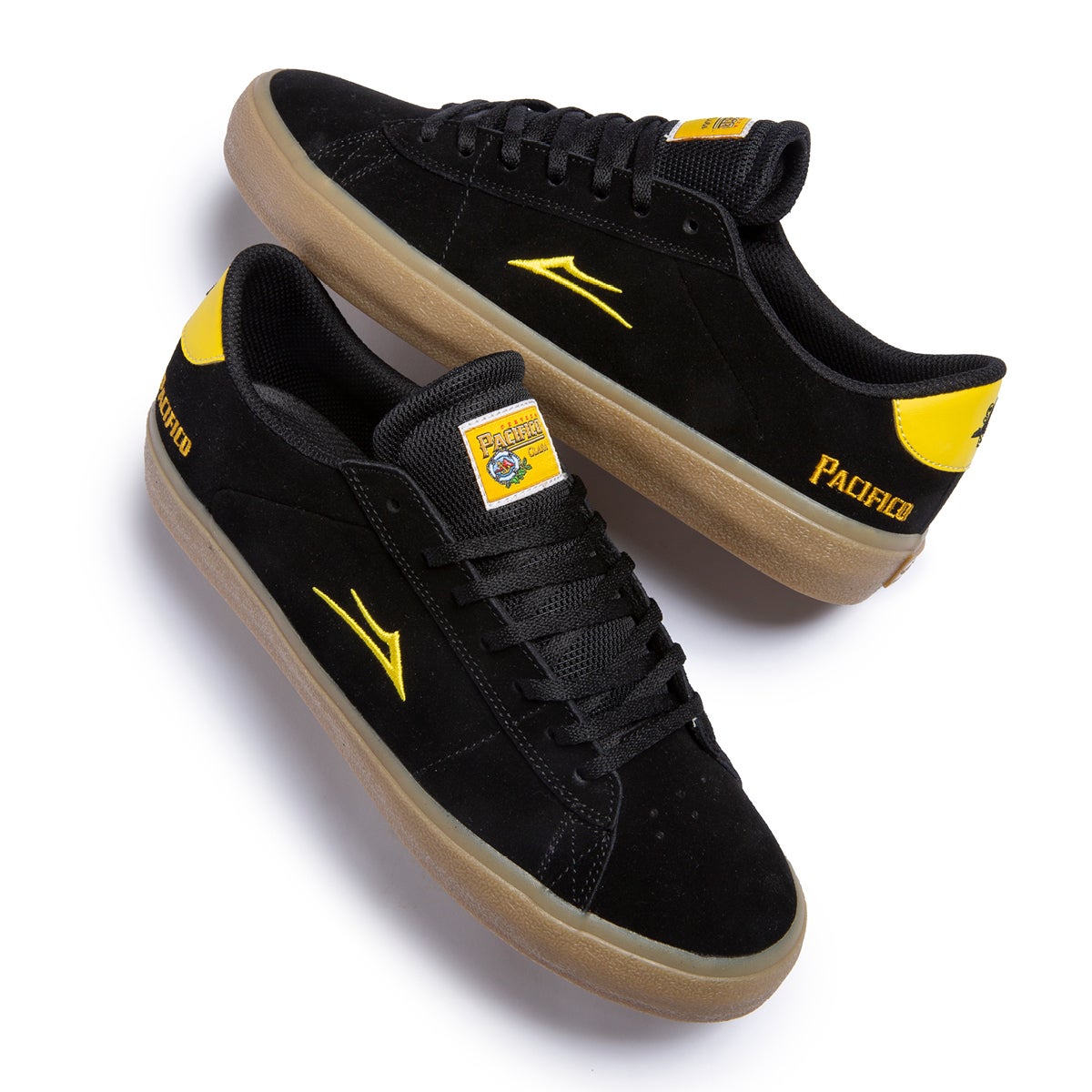 Lakai x Pacifico Newport - Black/Yellow Suede | Foreverfly Skate